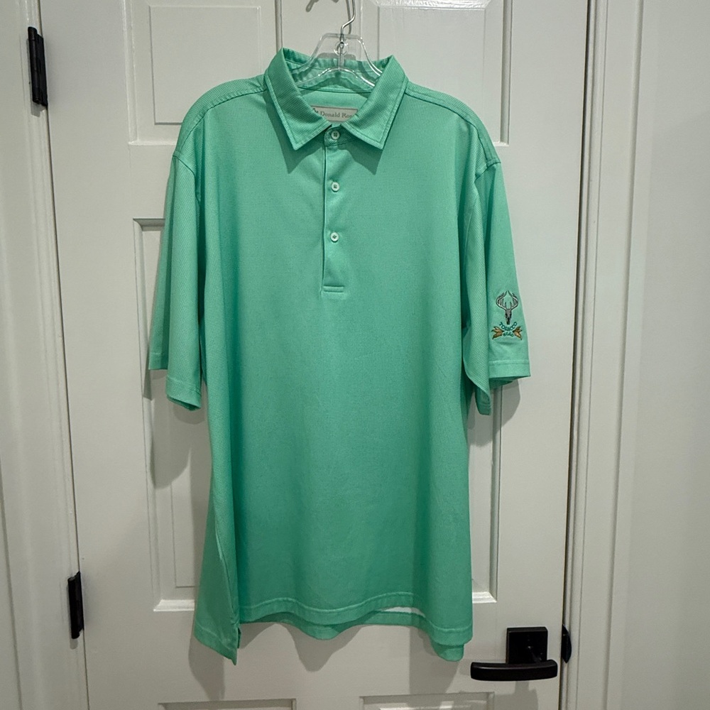 Donald Ross Green White Tobacco Road Golf Shirt, Size L